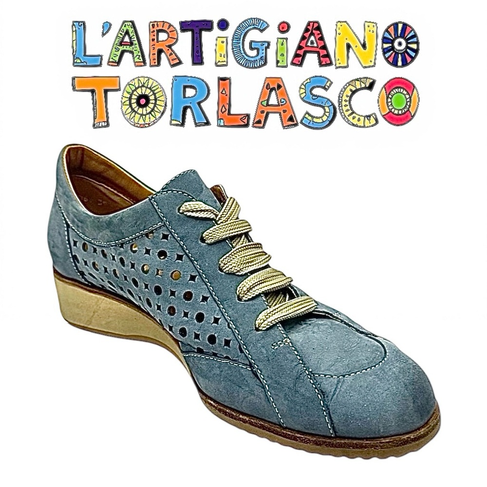 L’Artigiano Women’s Blue Nubuck Oxford Shoes Size 39 EU 8.5 US Pre-Owned